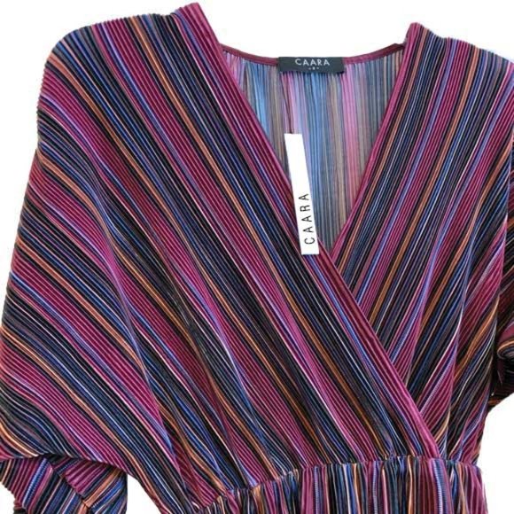 CAARA Gillian Pleated, Surplice Neck Midi-NWT - Picture 2 of 4